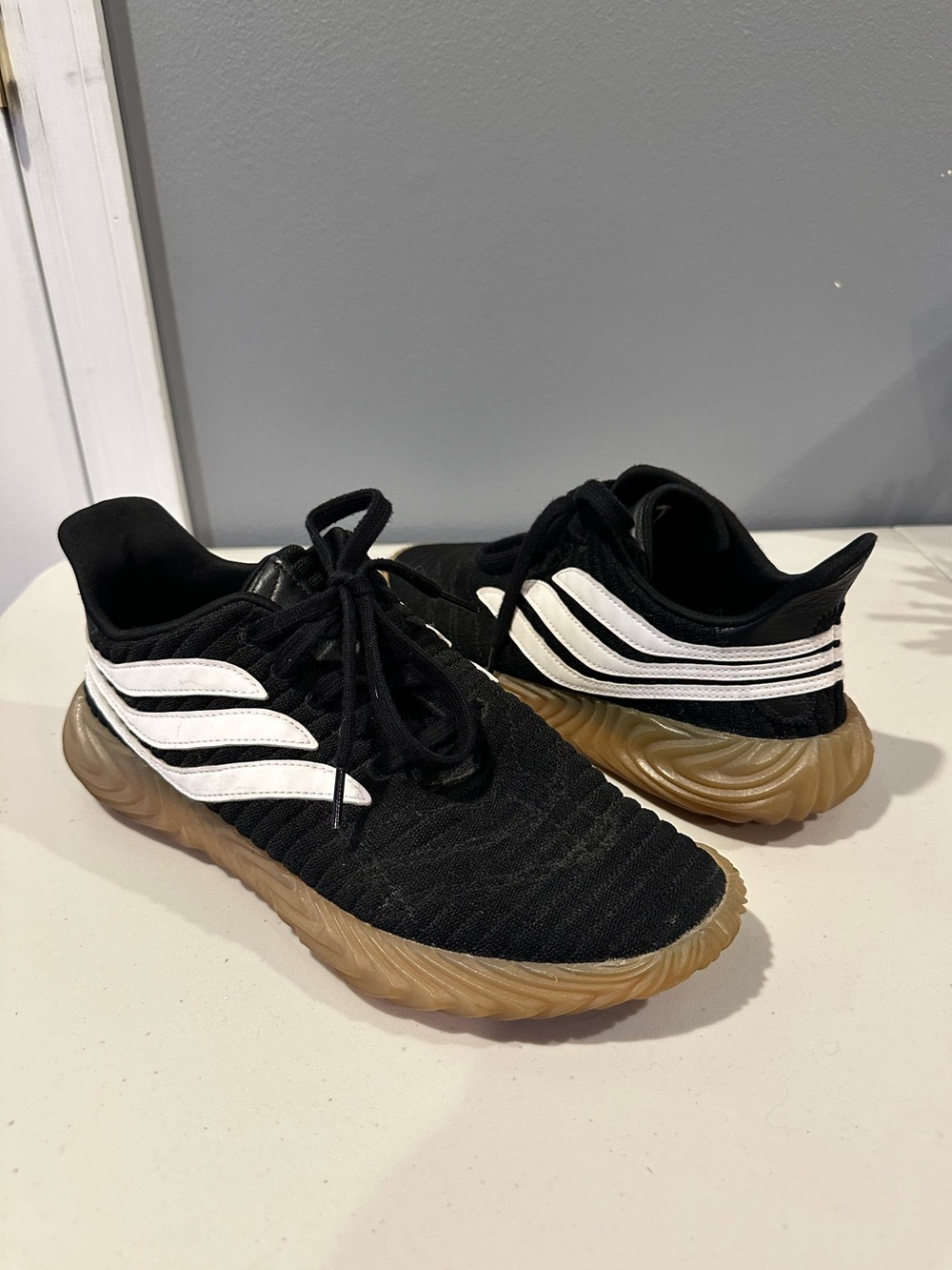 Adidas Sobakov 'Black Gum' Sneaker with Tan Bottoms